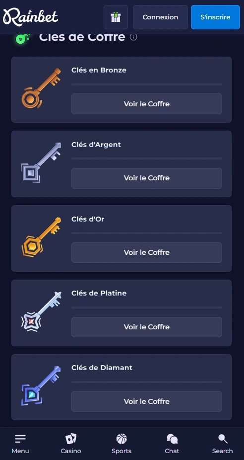 rainbet mobile rewards page